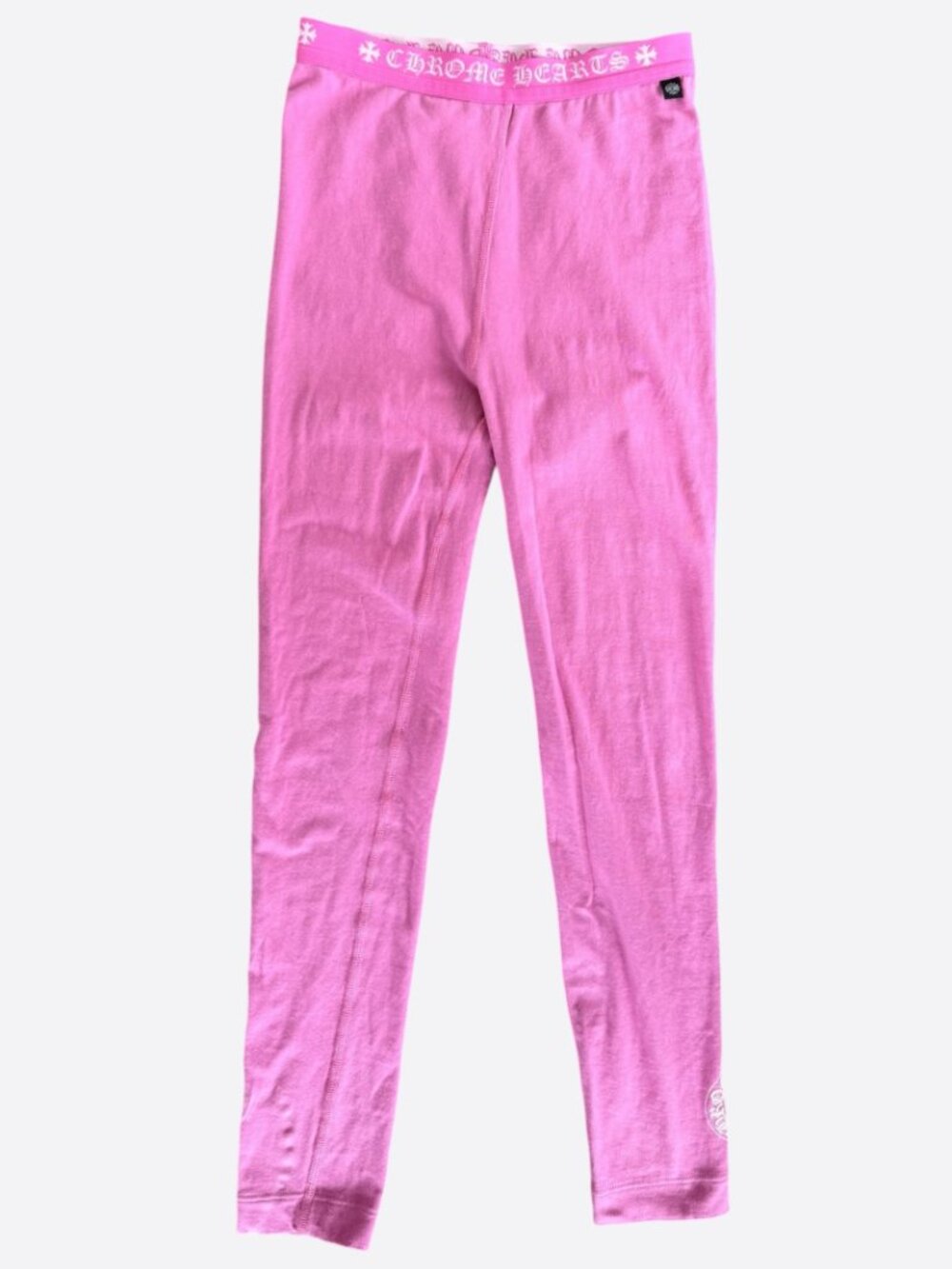 Chrome Hearts Pink & White Horseshoe Logo Leggings